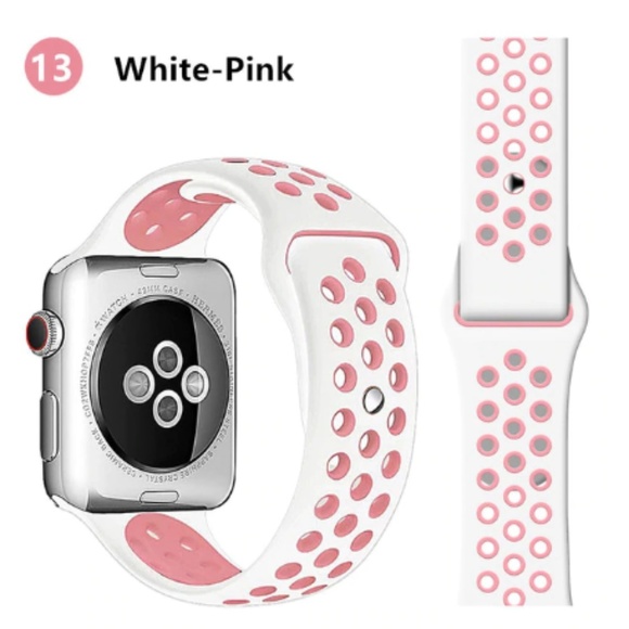 NEW[BAND] Blue-Pink Sport Silicone For Apple Watch - Picture 1 of 3